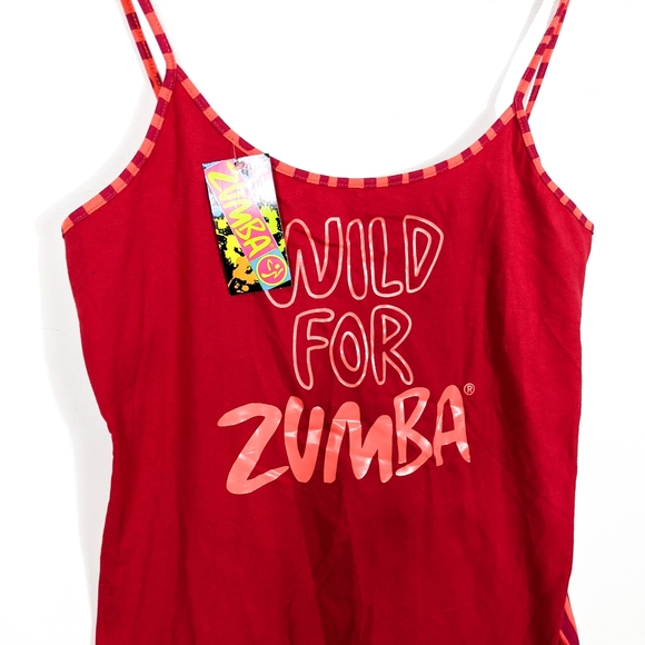 Wild for Zumba Spaghetti Tank Top Lipstick Red NWT - Picture 2 of 5